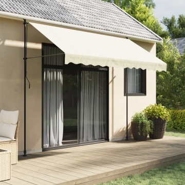 Copertină retractabilă, crem, 300x150 cm, țesătură și oțel - Img 1