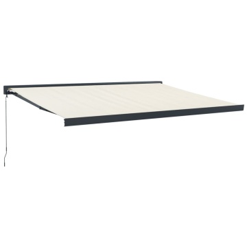 Copertină retractabilă, crem, 4x3 m, textil și aluminiu - Img 2