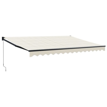 Copertină retractabilă, crem, 4x3 m, textil și aluminiu - Img 2