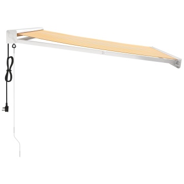 Copertină retractabilă, galben/alb, 3,5x2,5 m, textil/aluminiu - Img 4