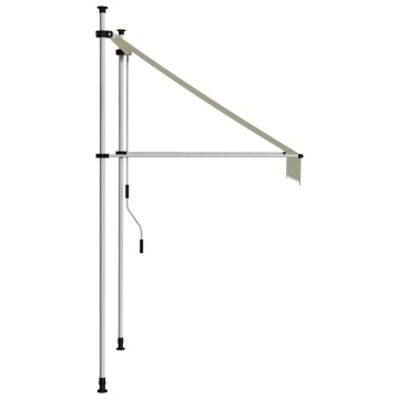 Copertină retractabilă manual, crem, 100 cm - Img 3