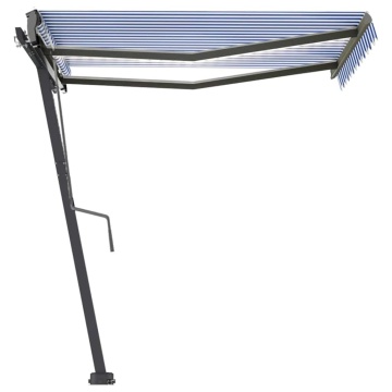 Copertină retractabilă manual cu LED albastru și alb 300x250 cm - Img 3