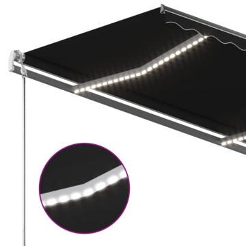 Copertină retractabilă manual cu LED, antracit, 350x250 cm - Img 6