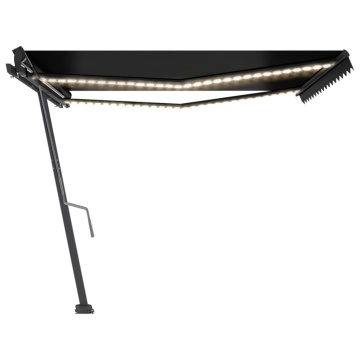Copertină retractabilă manual cu LED, antracit, 400x350 cm - Img 4