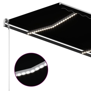 Copertină retractabilă manual cu LED, antracit, 400x350 cm - Img 5