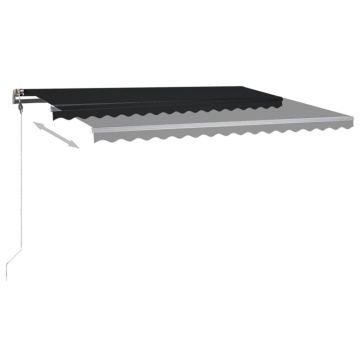 Copertină retractabilă manual cu LED, antracit, 400x350 cm - Img 8