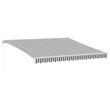 Copertină retractabilă manual cu LED, antracit/alb, 400x300 cm - Img 2