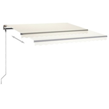 Copertină retractabilă manual cu LED, crem, 450x350 cm - Img 8