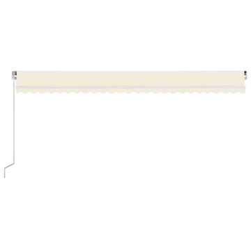 Copertină retractabilă manual cu LED, crem, 600x300 cm - Img 3