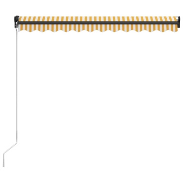 Copertină retractabilă manual cu LED, galben/alb, 300 x 250 cm - Img 4