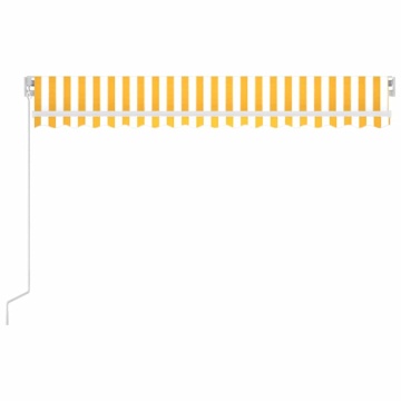 Copertină retractabilă manual cu LED, galben & alb, 400x300 cm - Img 3