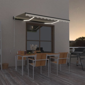 Copertină retractabilă manual cu LED, galben și alb, 350x250 cm - Img 1
