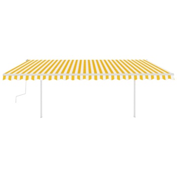 Copertină retractabilă manual, cu LED, galben și alb, 5x3 m - Img 3