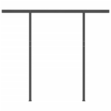 Copertină retractabilă manual cu stâlpi, albastru&alb 3,5x2,5 m - Img 7