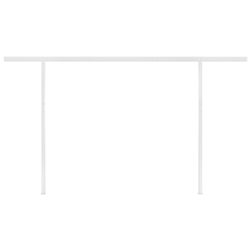 Copertină retractabilă manual, cu stâlpi, albastru&alb 4,5x3 m - Img 6