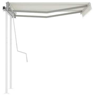 Copertină retractabilă manual cu stâlpi, crem, 3x2,5 m - Img 4