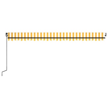 Copertină retractabilă manual, galben și alb, 500x350 cm - Img 4