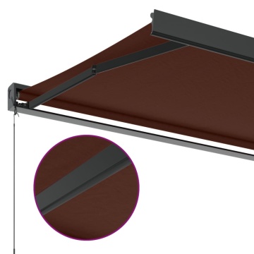 Copertină retractabilă manual, maro, 300x250 cm - Img 6
