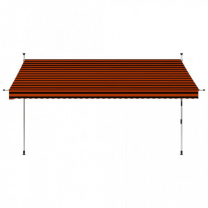 Copertină retractabilă manual, portocaliu și maro, 350 cm - Img 2