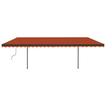 Copertină retractabilă manual, stâlpi portocaliu&maro 3,5x2,5 m - Img 8