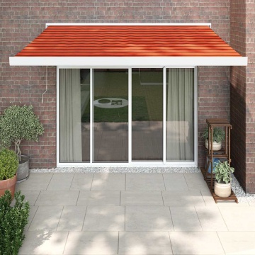 Copertină retractabilă portocaliu/maro 3,5x2,5m textil/aluminiu - Img 1