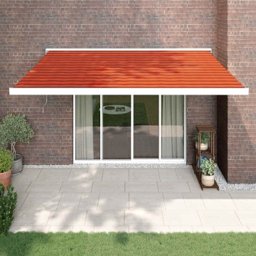 Copertină retractabilă portocaliu/maro 4,5x3 m, textil/aluminiu - Img 1