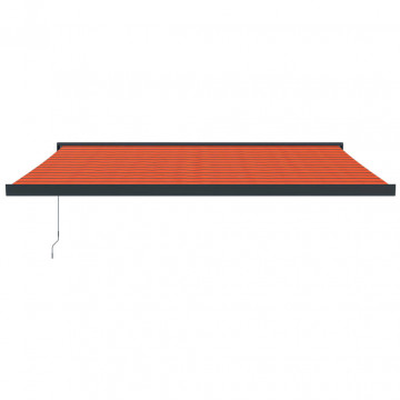 Copertină retractabilă portocaliu/maro 4x3 m, textil/aluminiu - Img 3