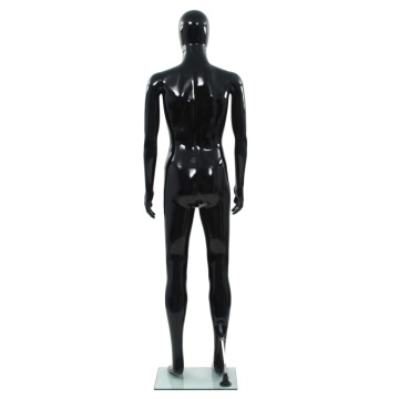 Corp manechin masculin, suport din sticlă, negru lucios, 185 cm - Img 4