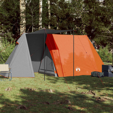 Cort camping 3 persoane gri/portocaliu 465x220x170cm tafta 185T - Img 3