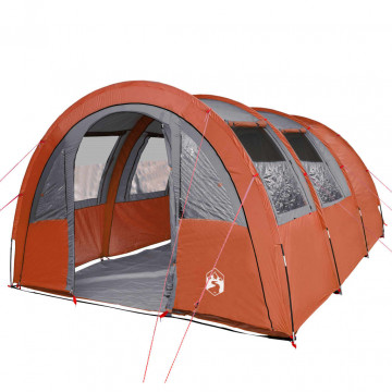Cort camping 4 persoane gri/portocaliu 483x340x193cm tafta 185T - Img 4