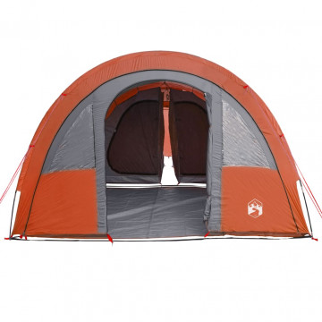 Cort camping 4 persoane gri/portocaliu 483x340x193cm tafta 185T - Img 6