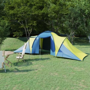 Cort camping, 6 persoane, albastru și galben - Img 1