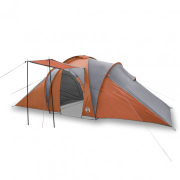 Cort camping 6 persoane gri/portocaliu 576x238x193cm tafta 185T - Img 2