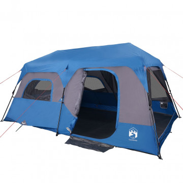 Cort camping 9 pers., albastru, impermeabil, configurare rapidă - Img 3