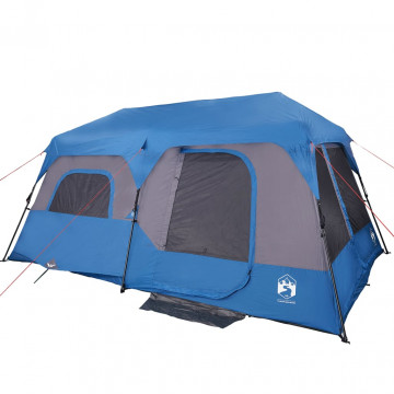Cort camping 9 pers., albastru, impermeabil, configurare rapidă - Img 5