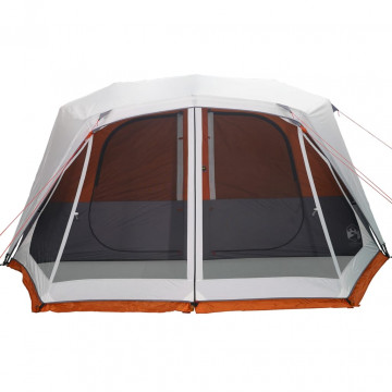 Cort camping cu LED pentru 10 persoane, gri deschis/portocaliu - Img 6