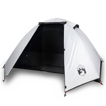 Cort camping cupolă 2 persoane alb, țesătură opacă, impermeabil - Img 2