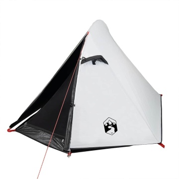 Cort camping cupolă 2 persoane alb, țesătură opacă, impermeabil - Img 4