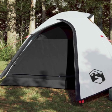 Cort camping cupolă 2 persoane alb, țesătură opacă, impermeabil - Img 1