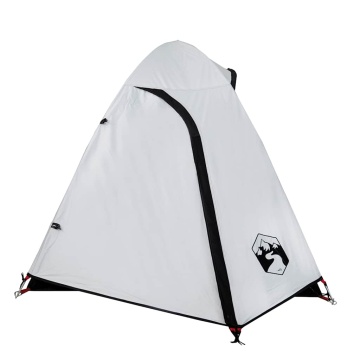 Cort camping cupolă 2 persoane alb, țesătură opacă, impermeabil - Img 5