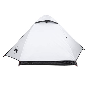 Cort camping cupolă 2 persoane alb, țesătură opacă, impermeabil - Img 6