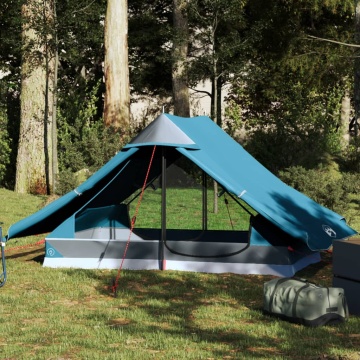 Cort camping pentru 2 persoane, albastru, impermeabil - Img 1