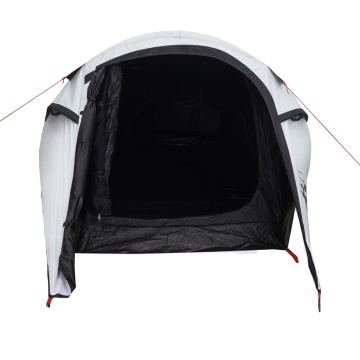 Cort camping tunel 3 persoane, alb, țesătură opacă, impermeabil - Img 6