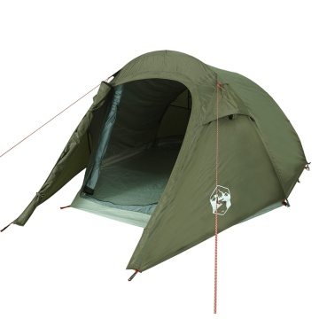 Cort camping tunel pentru 2 persoane verde măsliniu impermeabil - Img 4