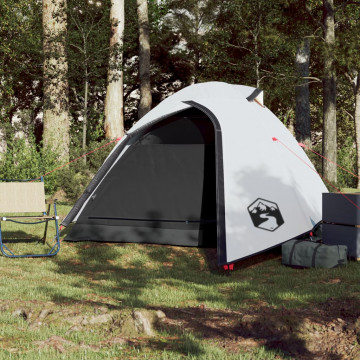 Cort de camping 2 persoane, alb, 264x210x125 cm, tafta 185T - Img 3