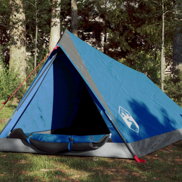 Cort de camping 2 persoane albastru 200x120x88/62 cm tafta 185T - Img 1