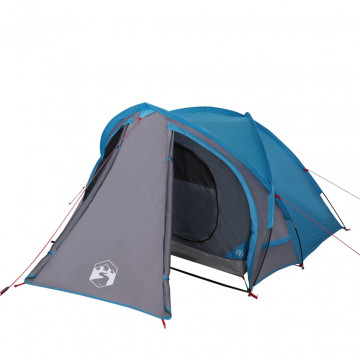Cort de camping 2 persoane albastru, 320x140x120 cm, tafta 185T - Img 4