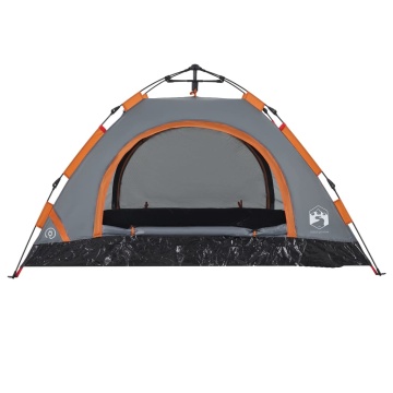 Cort de camping, 2 persoane, gri/portocaliu, setare rapidă - Img 5