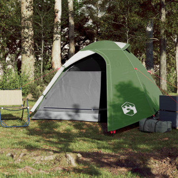 Cort de camping 2 persoane, verde, 264x210x125 cm, tafta 185T - Img 3