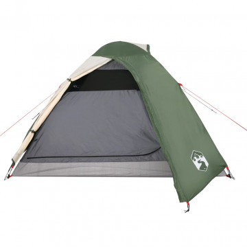Cort de camping 2 persoane, verde, 264x210x125 cm, tafta 185T - Img 8